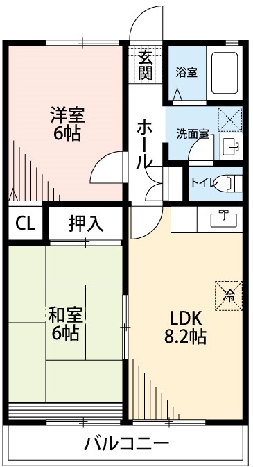 岡崎市矢作町のアパートの間取り