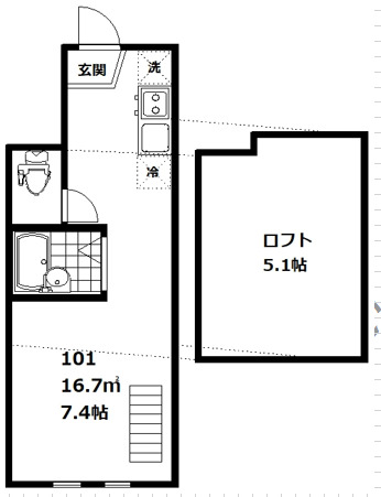 大田区西馬込のアパートの間取り