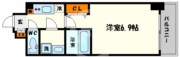 ララプレイス大阪福島ミラの間取り