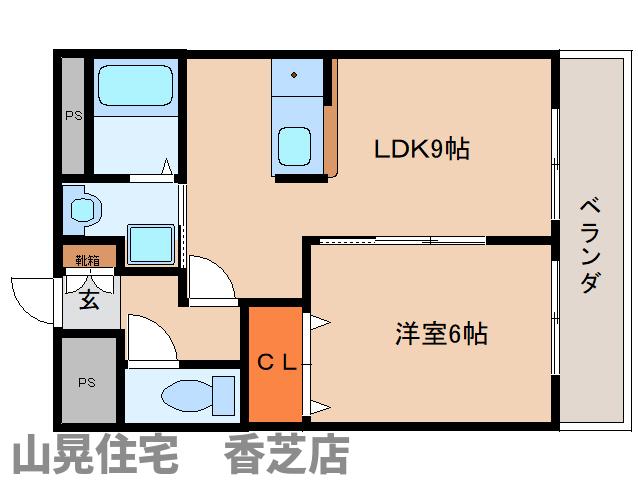 香芝市瓦口のマンションの間取り