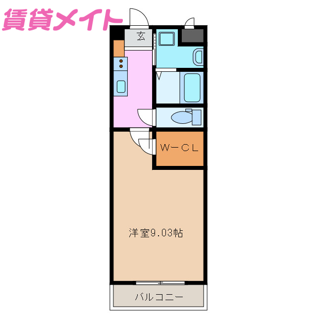 三重県鈴鹿市西條町（マンション）の賃貸物件の間取り