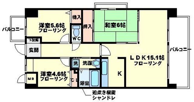 グリーンヒルパートIIの間取り写真