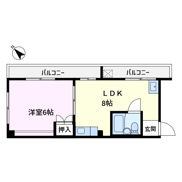 東京メトロ南北線 駒込駅 徒歩5分 5階建 築44年の間取り写真