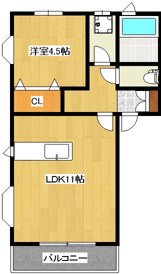 郡山市島のアパートの間取り