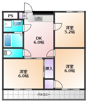 東村山市廻田町のマンションの間取り