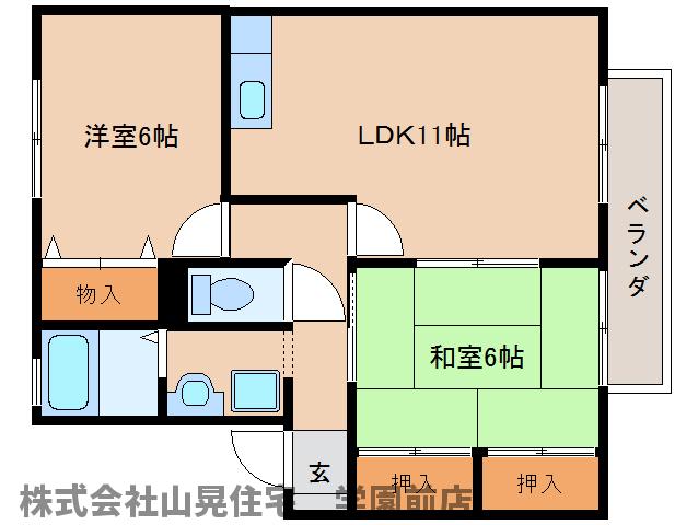 サニーハイツ学園中の間取り