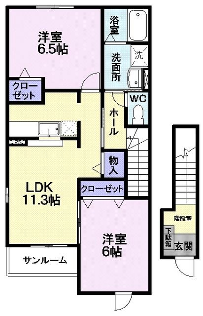 シェーネ・ライツＢの間取り