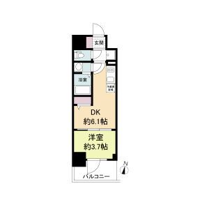 大阪市福島区吉野のマンションの間取り