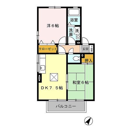 静岡市清水区興津中町のアパートの間取り