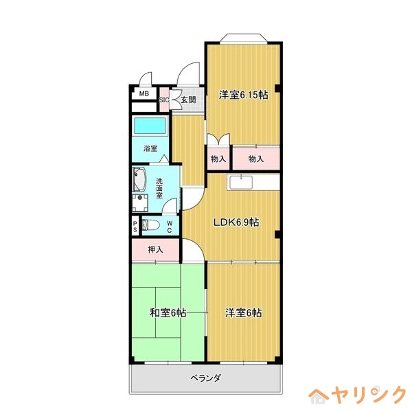 長久手市岩作長筬のマンションの間取り