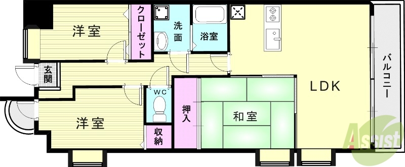 プラザハイツ二ツ屋D棟の間取り