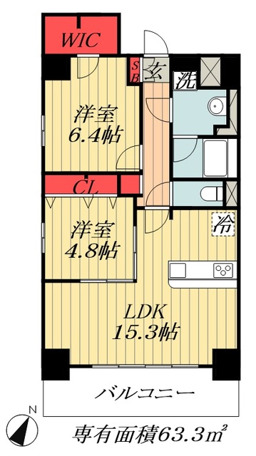 船橋市坪井東のマンションの間取り