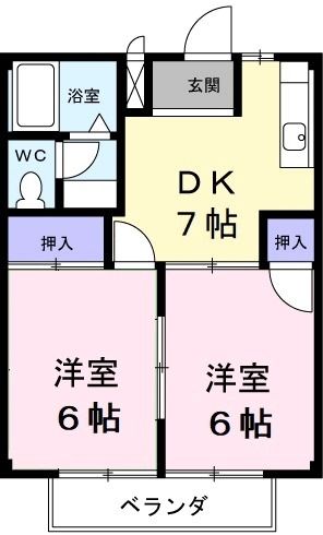 【仙台市宮城野区新田のアパートの間取り】