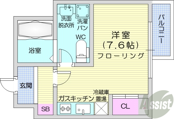 プライマル札幌北18条の間取り