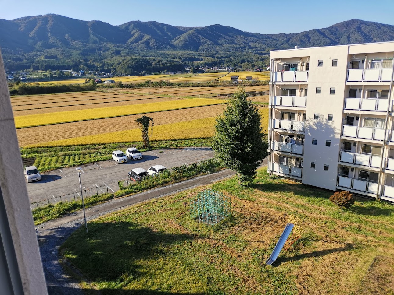 【遠野市松崎町白岩のマンションの庭】