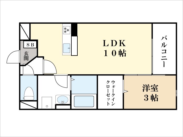 京田辺市三山木西ノ河原のアパートの間取り