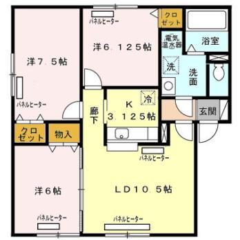 函館市山の手のアパートの間取り