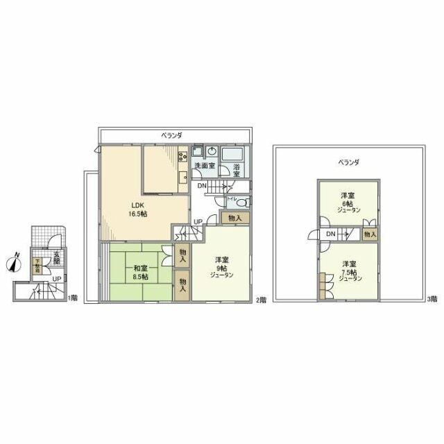 北区西ケ原のアパートの間取り