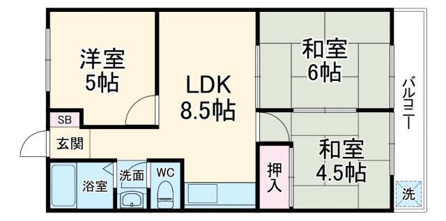 ハイツ上野台A棟の間取り