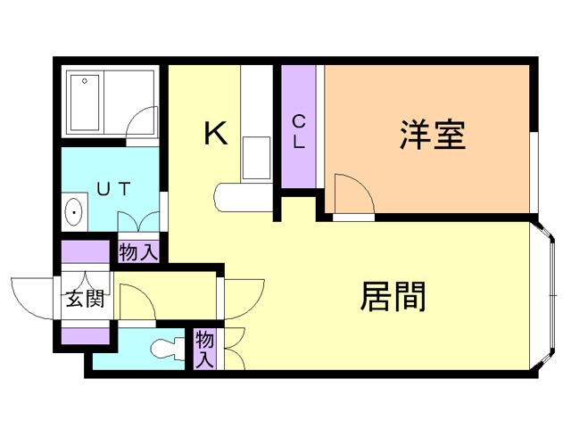 苫小牧市のぞみ町のアパートの間取り