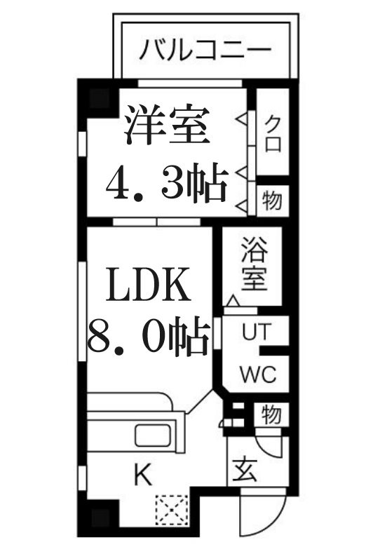 大阪市中央区北久宝寺町のマンションの間取り