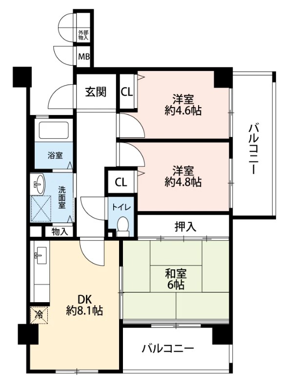 湊団地1棟の間取り