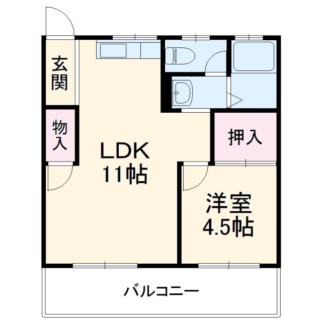 京都市右京区太秦京ノ道町のマンションの間取り