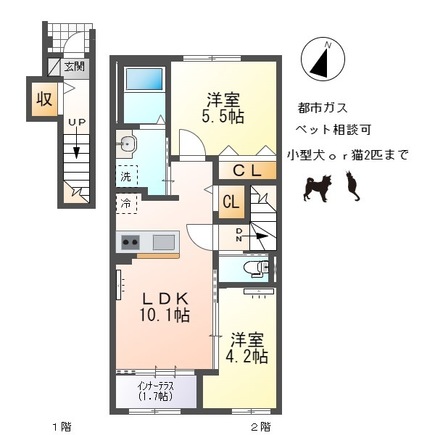 今伊勢町馬寄新築アパートの間取り