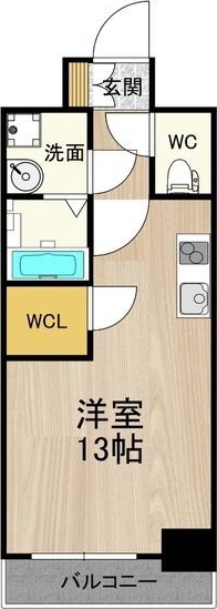 大阪市浪速区日本橋のマンションの間取り