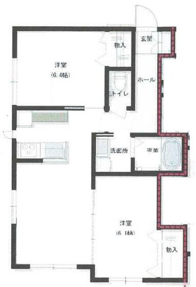 Ｋ邸　連棟平屋建　Ｄ棟の間取り