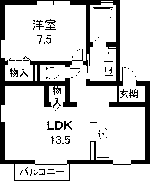 岩倉市下本町のアパートの間取り