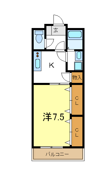 加古川市別府町新野辺北町のアパートの間取り