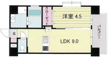 鹿児島市荒田のマンションの間取り