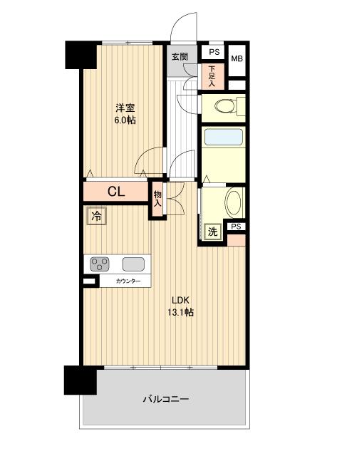 仙台市宮城野区新田のマンションの間取り