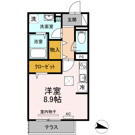 福山市船町のアパートの間取り