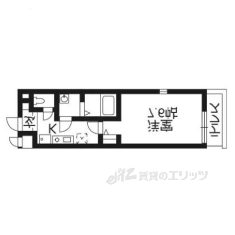 京都市山科区御陵四丁野町のマンションの間取り