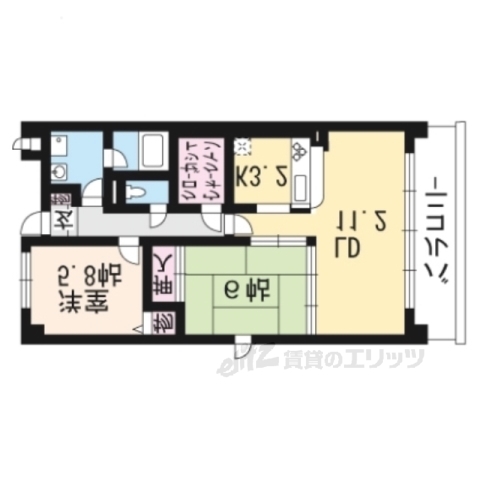 大津市大平のマンションの間取り