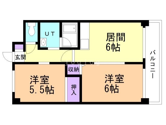 ノール中の島の間取り