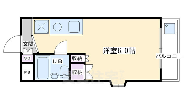 京都市右京区西院西高田町のマンションの間取り