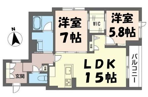 越谷市伊原のマンションの間取り