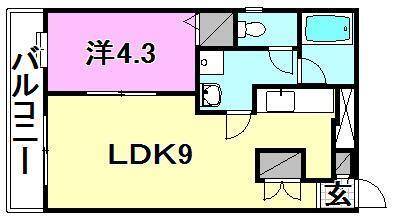 松山市空港通のマンションの間取り