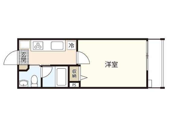 広島市西区草津新町のアパートの間取り