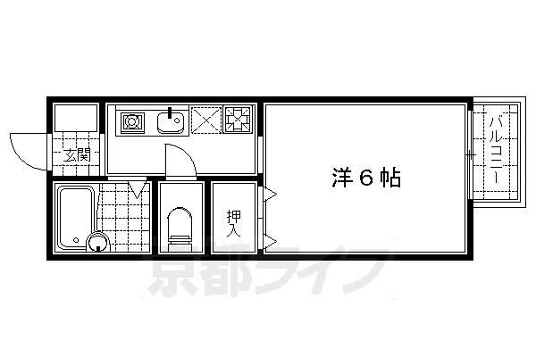 京都市伏見区深草野田町のアパートの間取り