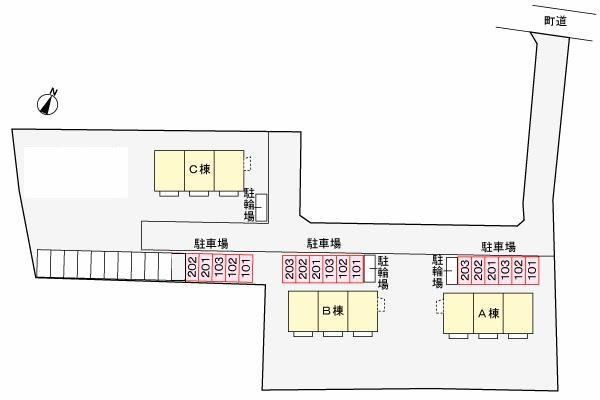 【久喜市菖蒲町菖蒲のアパートの駐車場】