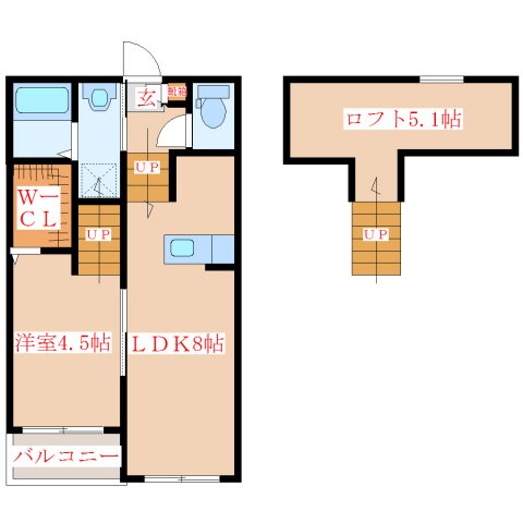 ディアコート川内の間取り