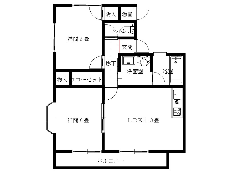 西鉄貝塚線 三苫駅 徒歩11分 2階建 築24年の間取り写真