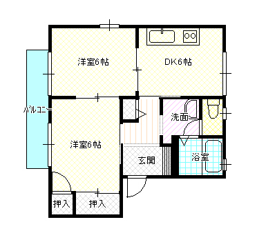 岡山市中区桑野のアパートの間取り