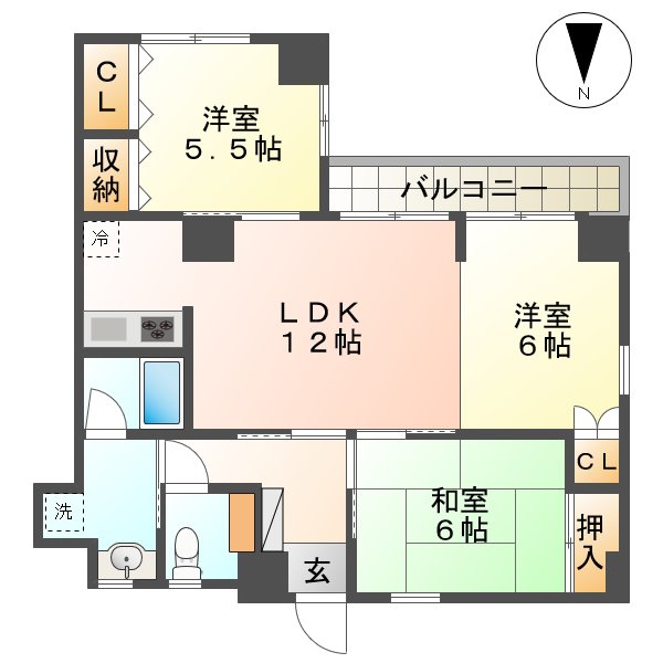 長崎市上町のマンションの間取り