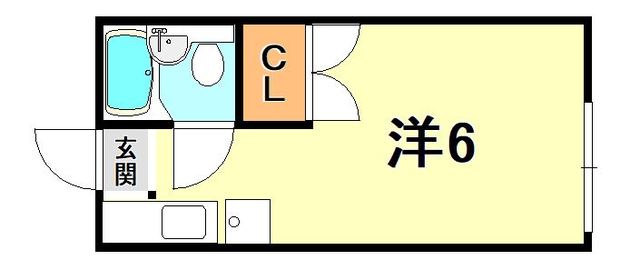 神戸市灘区篠原台のアパートの間取り