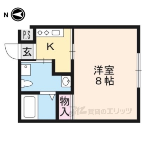 京都市下京区打越町のマンションの間取り